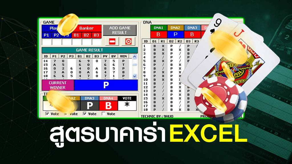 สูตรบาคาร่า EXCEL