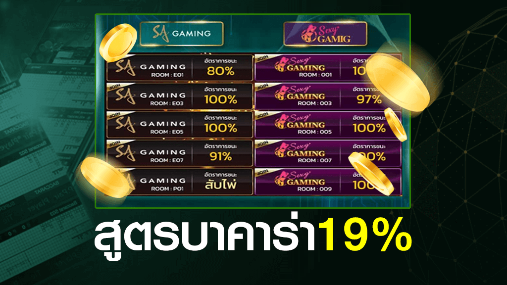 สูตรบาคาร่า 19%